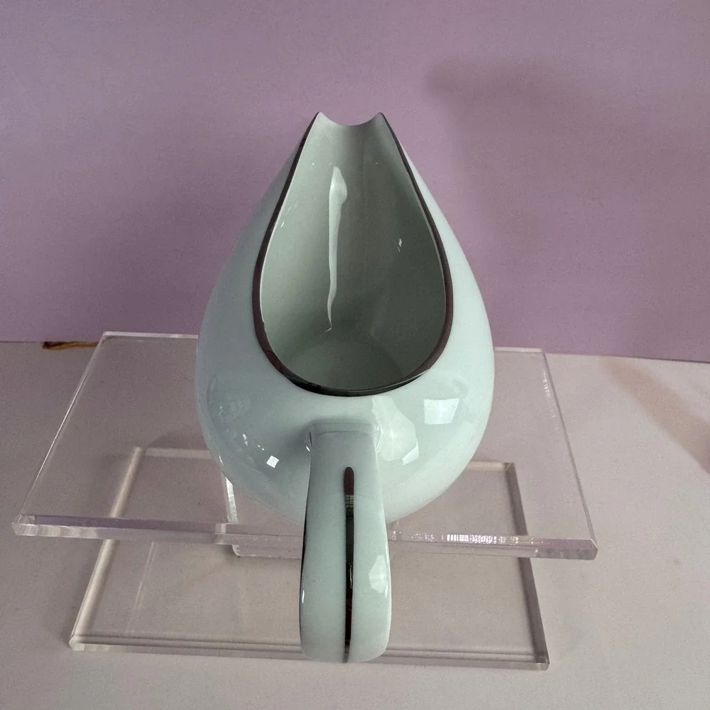 VTG Royal M by Mitashoten Japan Platinum Knight Gravy Boat White Silver M109 - Picture 3 of 9